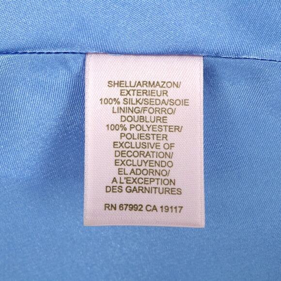 Sigrid Olsen Dress Womens 6 Silk Blue Green Floral Lined Side Zip Sleeveless - Picture 10 of 13